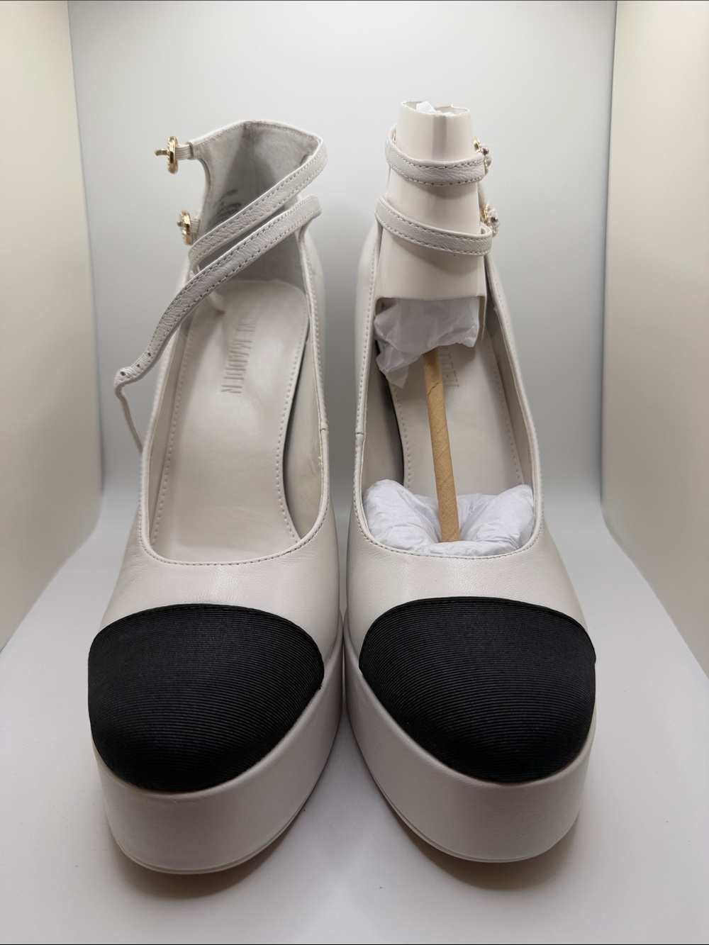 Steve Madden Peyton White Leather Platform Shoes